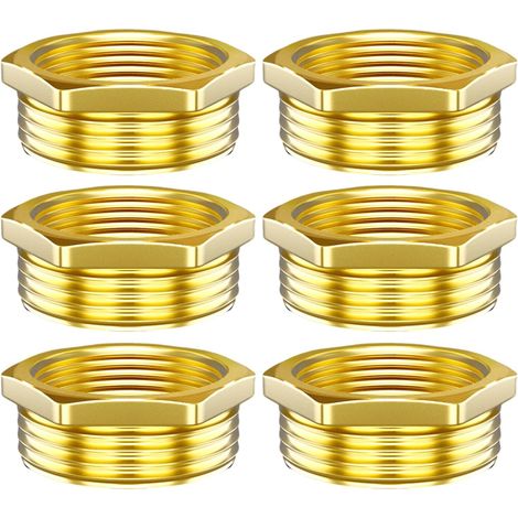 Réducteurs 1/4 à 3/8 Pouce en Laiton, Rallonge de Réduction avec Hexagone, Filetage Extérieur x Intérieur, pour la Conversion Tuyauterie(Lot 4) Ag×ig 1/2"+3/8" (1/5)