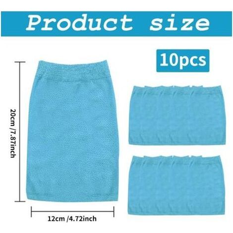 Lot de 10 chaussettes filtrantes réutilisables pour piscine et piscine, filtrage fin des feuilles, des insectes et de la saleté, filtre pour panier de piscine (bleu) (1/4)