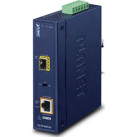 Convertitore multimediale 4 Power industriale PoE 10/100/1000BASE-T IGTP-805AT (1/2)