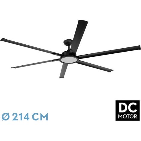 ABRILA  Ventilador Extragrande Dc Almanzor Negro Led Cct Regulable Temporizador Fabrilamp (1/2)