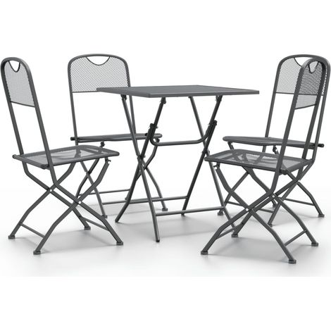 Maison Exclusive - Set da Pranzo per Giardino 5pz Rete Metallica Espansa Antracite