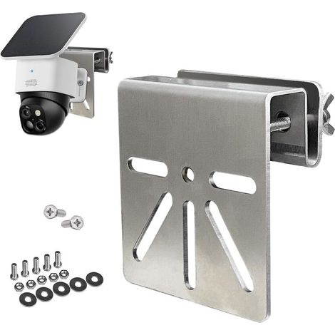 Support de fixation en acier inoxydable pour caméra de sécurité solaire Eufy Security SoloCam S340, vis antirouille, installation sans perçage, compatible avec les caméras IP PTZ. Visitez la boutique (1/5)