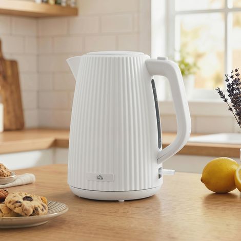 Bouilloire électrique 1,7L 2200W doté de filtre anti-calcaire amovible, arrêt automatique à la crème de base rotative à 360°
