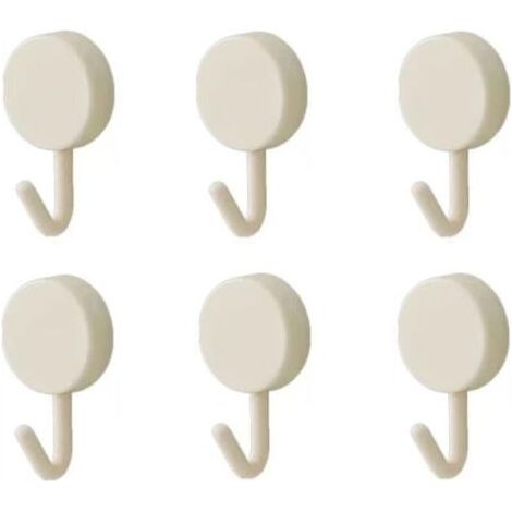 Selbstklebende Haken, hübsche dekorative Wandhaken zum Aufhängen von Hosenträgern, Hüten, Handtüchern und Schlüsseln, 6 Stück, weiß (1/4)