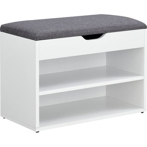 Banc à chaussures 46 x 60 x 30 cm blanc gris