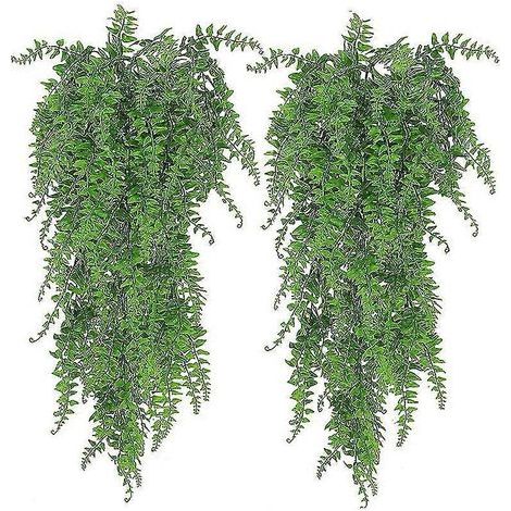 Lot de 2 plantes artificielles suspendues en lierre, décoration murale pour intérieur et extérieur, verdure pour la maison (1/5)