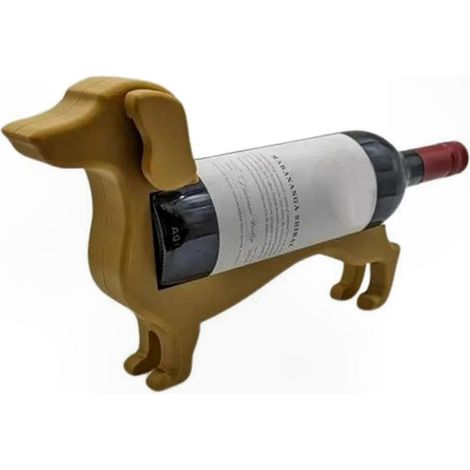 Porte-Bouteille Décoratif Teckel Drôle pour Vin, Support de Bouteille Original pour Décoration Maison, Étagère à Bouteilles en Métal (1/5)
