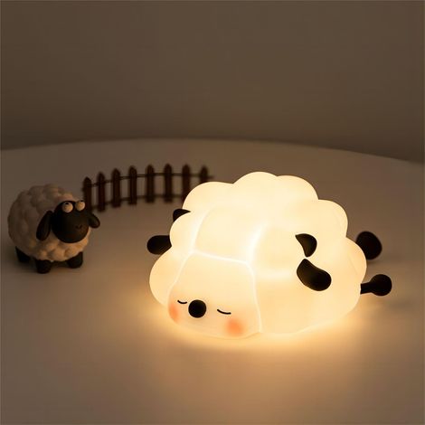 Veilleuse LED en silicone (mouton), formes mouton, panda et lapin, rechargeable par USB (1/5)