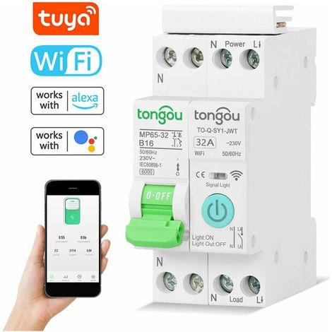 Tuya Wifi Disjonct intelligent Télécommandes sans fil Application pour téléphone portable Affichage de la télécommande Smart Home Device Timing Compte à rebours Modes de synchronisation en boucle A (1/5)