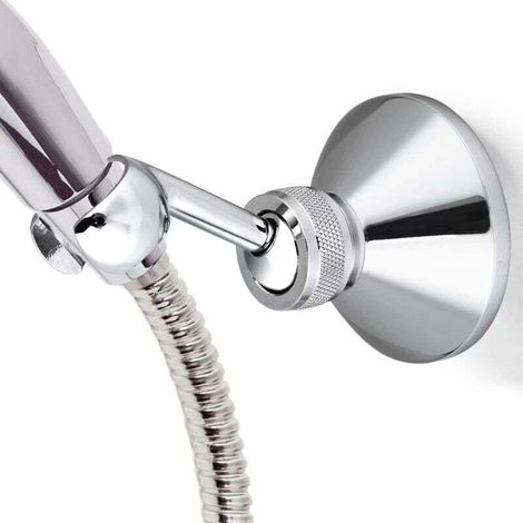 Verstellbarer Duschkopfhalter aus Chrom, kompatibel mit Standard-Duschschläuchen - Crezuo