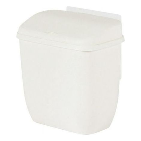 Mini poubelle murale pour toilettes avec couvercle plat et bac amovible en PP, idéale pour la cuisine, la chambre ou la salle de bain. (1/5)