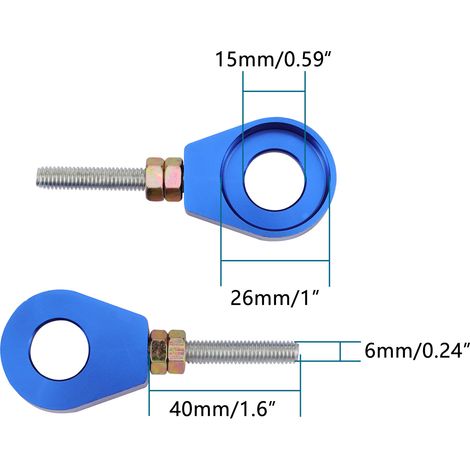 Offroad-Motorradreparatur und -modifikation 15-mm-Hinterradheber-Kettenspanner blau (1/4)