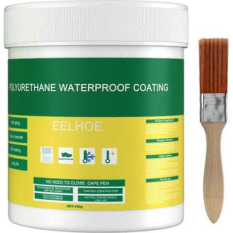 Mastic d'étanchéité imperméable EELHOE 300 g pour sols avec pinceau, compatible avec les murs extérieurs, les salles de bains et les toilettes (1/5)