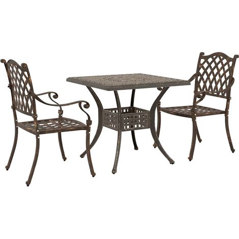 Maison Exclusive - Set di Tavolo da Giardino 3 pcs Bronzo Alluminio pressofuso