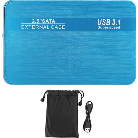 Boîtier externe disque dur 2.5 pouces SATA USB 3.1 haute vitesse, stockage de base YD0016 bleu 60 Go (1/5)