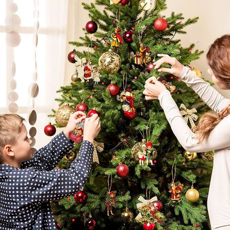 45 Weihnachtsbaumschmuckstücke mit 10 m Seil, Weihnachtsmann, Holzschild zum Aufhängen, Frohe Weihnachten, DIY-Weihnachtsbaumschmuck (1/2)