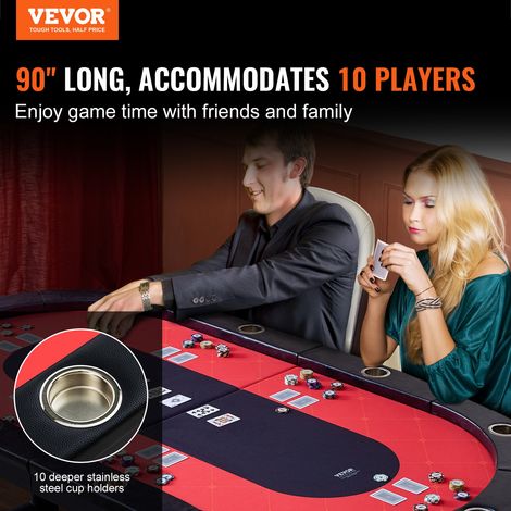 – Table de poker ovale pliable pour 10 joueurs, pour Casino, Blackjack, Texa Holdem, 228,6 cm (1/5)