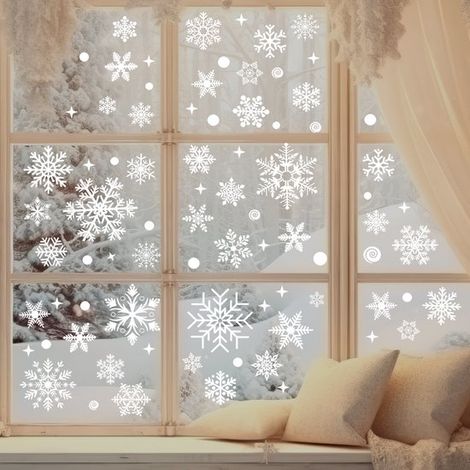 Decorazioni natalizie per finestre: fiocchi di neve - adesivi elettrostatici - decorazioni per feste di Natale e del Ringraziamento (1/2)