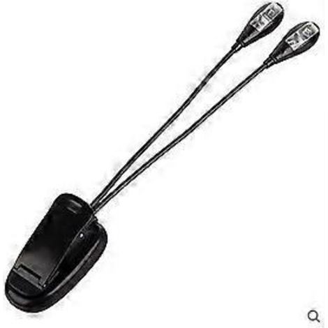Liseuse rechargeable Deux Ttes LED Lampe de Lecture,Blanc Lumire du Jour, Music Stand Light,Cble USB Lumire Clip, Lampe de Bureau, Lampe de lecture (1/4)
