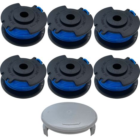 Bobine fil coupe bordure fil de rechange AC14RL3A compatible pour Ryobi One+ débroussailleuse 18V 24V 40V Ø 1,65mm longueur 3,35m [Lot 6 bobines + 1 couvercle] Phonillico® (1/5)