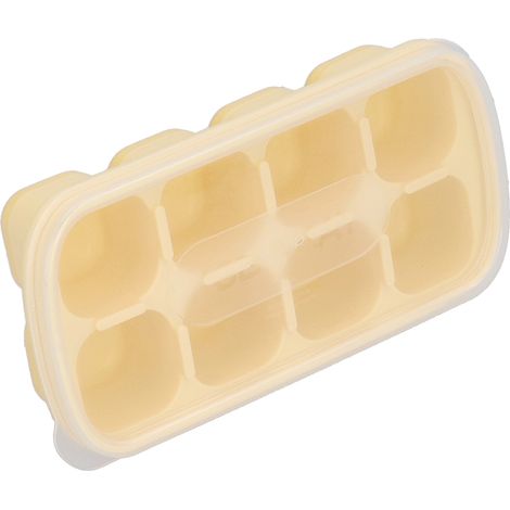 Moule à glaçons à 8 compartiments avec couvercle, de qualité alimentaire, pour la cuisine domestique (jaune) (1/5)
