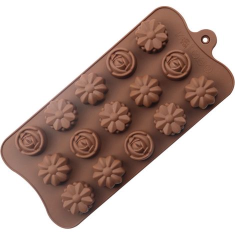 Moule à Chocolat et Bonbons en Silicone Brun - Pour Ganache et Caramels, Moule Souple Alimentaire (1/4)