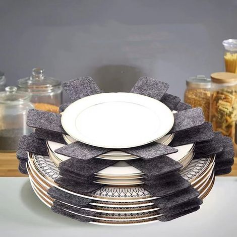 5 protège-casseroles empilables - Séparateurs antidérapants pour protéger et séparer les casseroles (1/2)