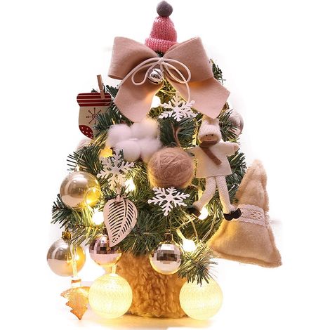 Mini árbol de Navidad de mesa, mini árbol de Navidad artificial, cajas de regalo para decoración de fiestas navideñas (1/3)