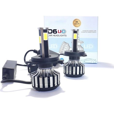 Coppia lampadine H4 D6 fari led kit lampadine 4200 lumen 6000K centralina 38W (1/5)