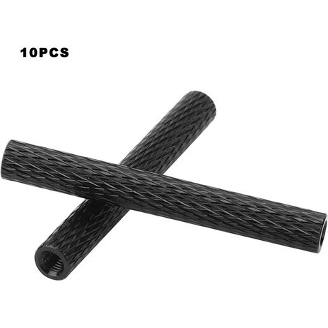 Lot de 10 entretoises rondes en aluminium M3x40 noires pour quadricoptère (1/5)