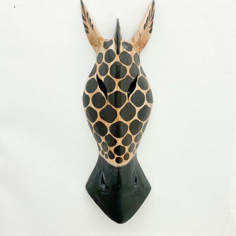 50cm Wooden Large Giraffe Mask - L6 x W12 x H50 cm