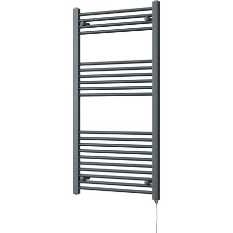 Zennor - Anthracite Electric Towel Rail H1200mm x W600mm Straight 500w Standard (1/3)
