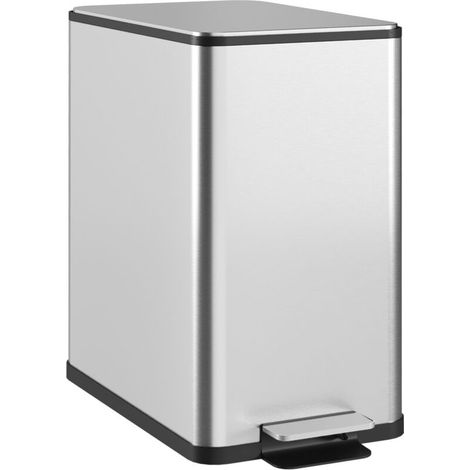 Poubelle de cuisine de 10 litres - poubelle à pédale avec bac amovible - en acier inoxydable. (1/5)