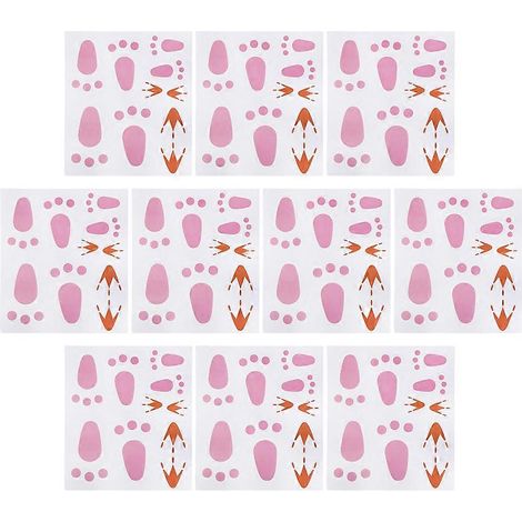 Autocollants décoratifs empreintes de lapin de Pâques pour enfants, 10 feuilles, motifs de lapins (1/5)
