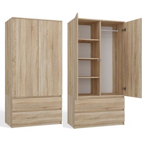 Armario Sonoma Oak para dormitorio u oficina, 90 cm: ¡sólido, moderno y funcional (1/5)