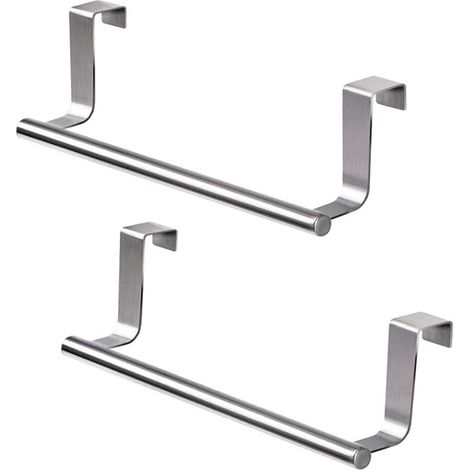Lot de 2 porte-serviettes à suspendre à la porte, sans perçage, pour la cuisine et la salle de bain, pratiques et élégants. (1/4)