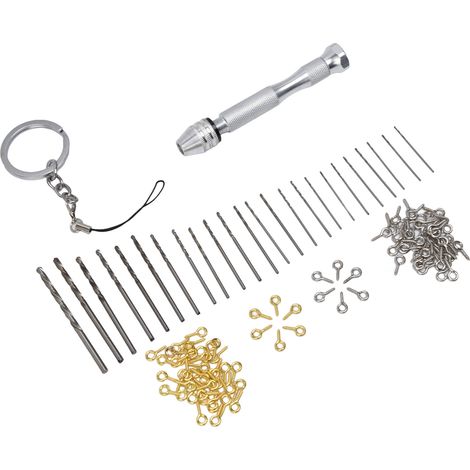 Lot de 126 forets à main, anneaux porte-clés pendentif, kit outillage bricolage pour assemblage DIY (1/5)