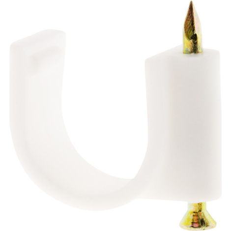 Lot de 20 crochets fixation Ø10mm - Blanc - Zenitech