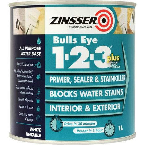 Rust-Oleum – Primaire anti-taches avant peinture 1L – Haute résistance à l'eau – Adhérence sur supports variés – Pour intérieur et extérieur