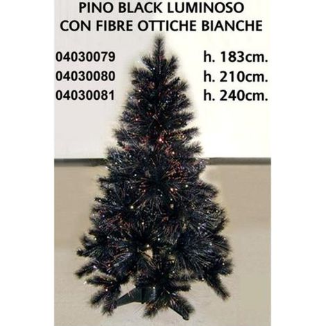 Albero pino di natale con fibre ottiche luci bianche - altezza 210 cm