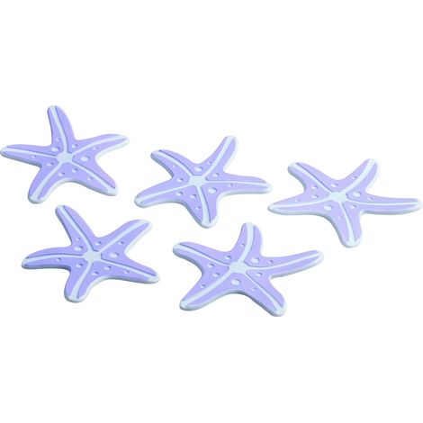 King Home FORMINE ANTISCIVOLO STELLA MARINA IN PVC SET 5 PZ LILLA 11,5x11,5 cm (1/4)