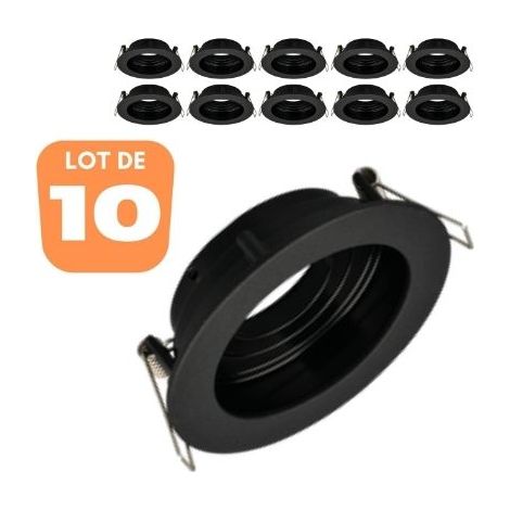 Lot de 10 supports de spots Beta R3 rond noir MR16 GU10/GU5.3 (1/5)