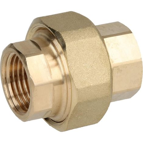 Raccord à visser en laiton rouge 1/2'' FF/FF étanchement plat