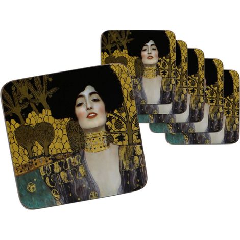Carmani, juego de 6 posavasos de corcho - Klimt/Judyta (1/3)