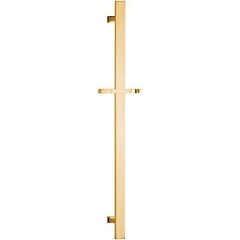 Barre de douche coulissante, carrée, 700 mm, dorée (1/2)
