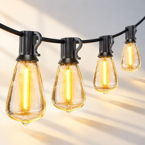 Guirlande LED Extérieure ST38 Rétro - Éclairage Jardin Imperméable - 7.5m, 25 Ampoules, Lumière Chaude (1/5)