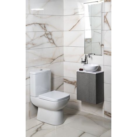 Ensemble de salle de bain LATUS X 40, chêne argenté/blanc (1/2)