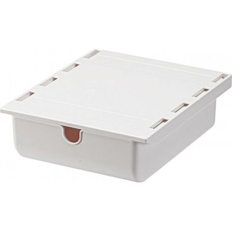 Tiroir Sous Le Bureau, Tiroir Caché Auto-adhésif Sous La Table, Boîte De Rangement De Bureau, Rangement Sous Le Bureau Pour Stylos De Téléphone Crayons Clés Couverts - Blanc (1/5)