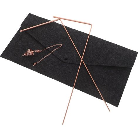 Baguette de Sourcier en Laiton 3 Pièces avec Pendentifs Ronds et Pochette en Feutre – Outil Polyvalent pour Détection D’Eau Souterraine Chasse aux Fantômes et Recherche de (1/5)