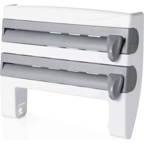 Distributeur mural d'essuie-tout, porte-serviettes en aluminium Ting 4 en 1 (couleur 3), distributeur de film alimentaire (1/5)